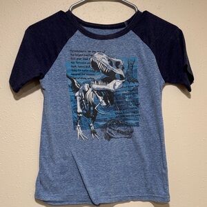 Size 8 Blue Dinosaur Graphic Kids Shirt